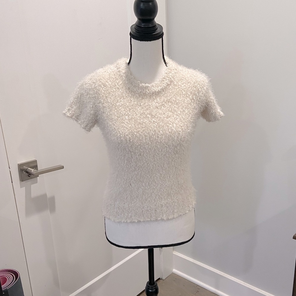 Lauren Conrad Cream short sleeve shirt